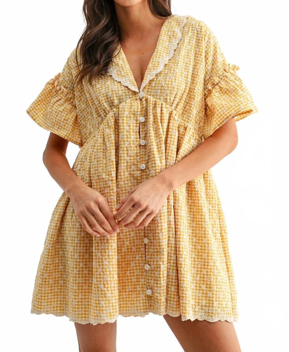 NEW CAMELLIA social gal babydoll dress in yellow